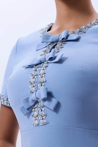 فستان كريب مع كريستال