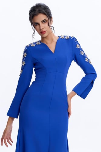 فستان سهرة ازرق