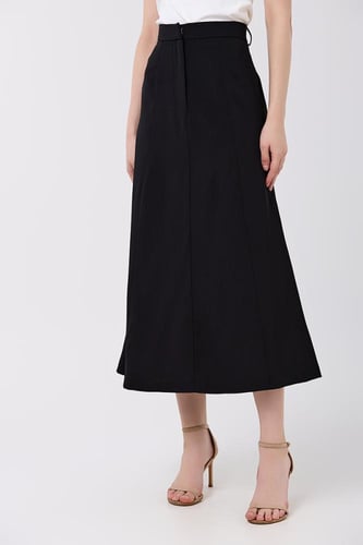 تنورة كريب اسود ناعم