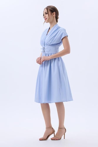 فستان قطن سماوي