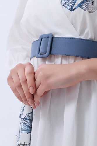 فستان قطن بنقشة و كريستال