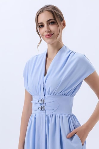 فستان قطن سماوي