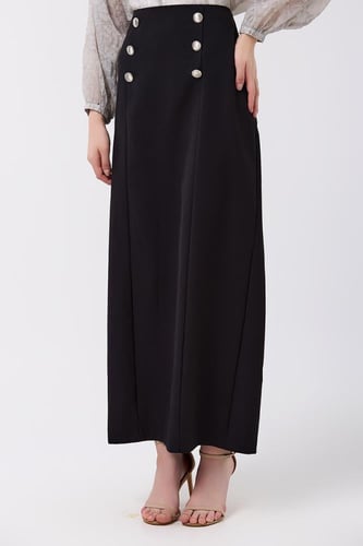 تنورة كريب خصر مرتفع