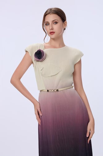 فستان بليسيه متدرج الالوان