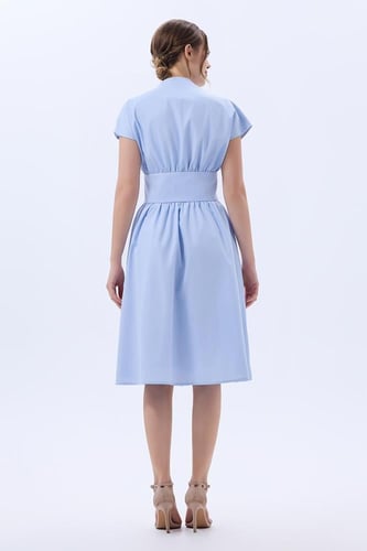 فستان قطن سماوي