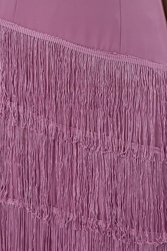 فستان كريب مع هدب