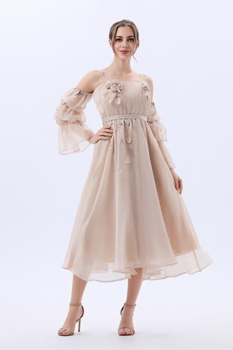 فستان اورغنز مع الورود