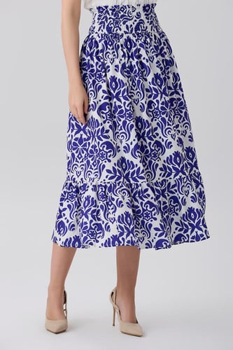 تنورة قطن بنقشة مزخرفة