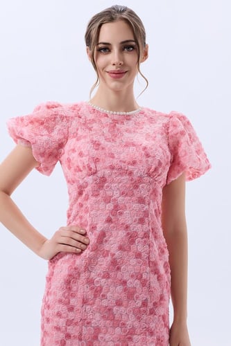 فستان تول بشكل الورد