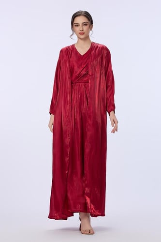 فستان احمر قطعتين