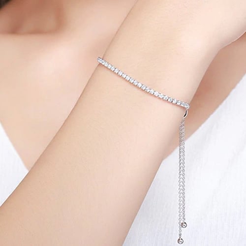 اسوارة تينيس كلاسيكية راقية من الفضة الاسترليني عي...