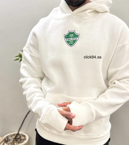 هودي الاهلي تطريز ابيض