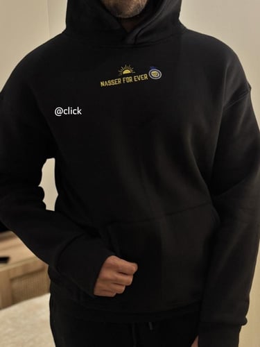 هودي النصر تطريز اسود