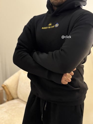 هودي النصر تطريز اسود