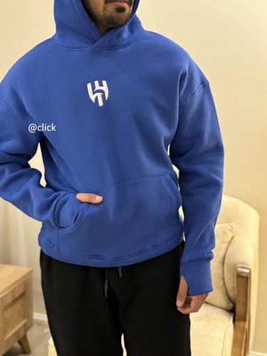 هودي الهلال تطريز ازرق