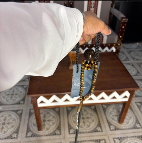 باقة كحيلان ، عصا فاخر بمقبض دائري بكلايت مع مسباح...