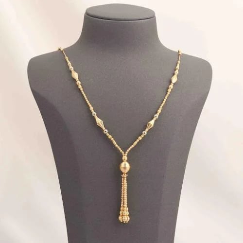 عقد ذهب طويل شكل V ( عيار 21 )