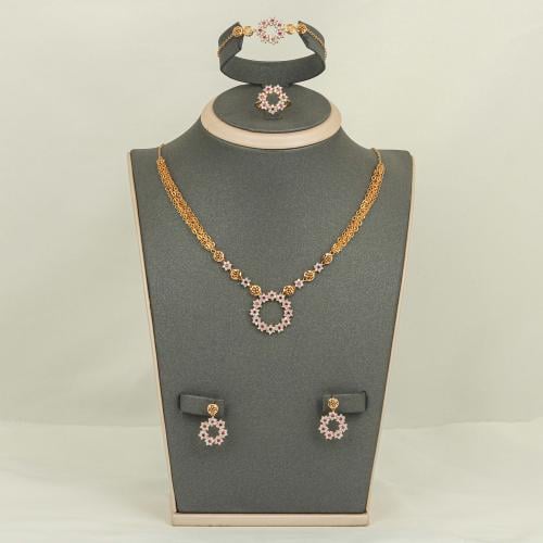 طقم ذهب الورد الاحمر (عيار 21)