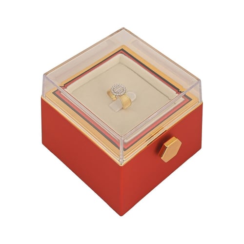 تغليف هدايا مع وردة دائمة اللون الأحمر