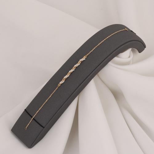 اسوارة ذهب مبرومة باللؤلؤ قصيرة ( عيار 18 )