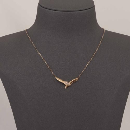 عقد ذهب الحية بفصوص الزركون ( عيار 18 )