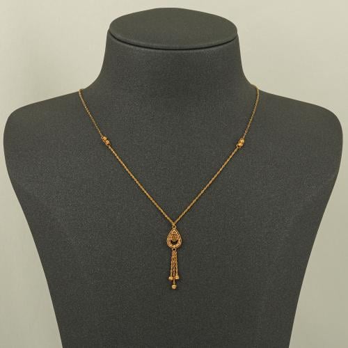 عقد الدمعة بكرات الذهب ( عيار 21 )