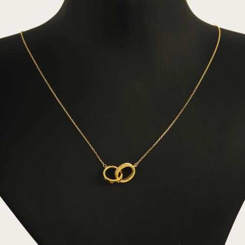 عقد ذهب دائرتين متداخلة ( عيار 18 )