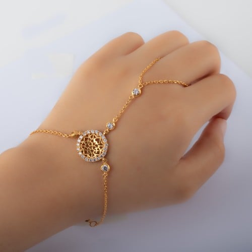 كف ذهب ورد الزركون (عيار 21)