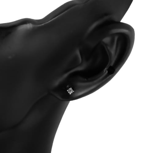 حلق ذهب ابيض بفص سولتير ( عيار 18 )