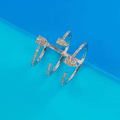 خاتم الماس SI القطرات (وزن الالماس 0.42cts – عيار...