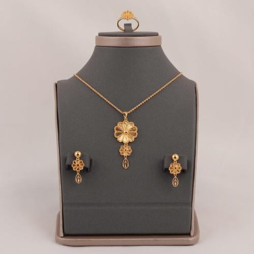 طقم ذهب الزهور المتقاربة ( عيار 21 )