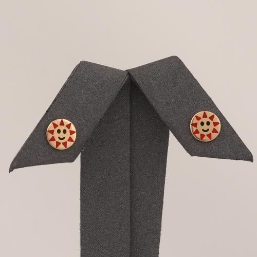 حلق ذهب الشمس الحمراء (عيار 18)