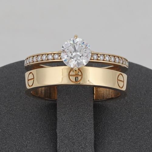 خاتم ذهب توينز مسمار ( عيار 18 )