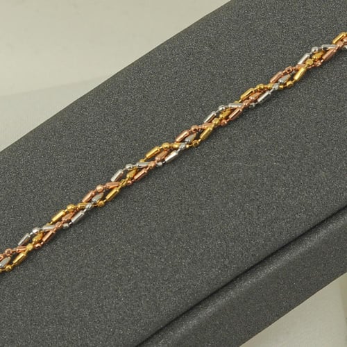 اسورة ذهب ضفيرة ملونة ( عيار 18 )