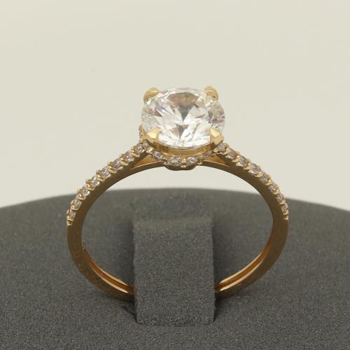 خاتم ذهب سوليتير ناعم ( عيار 18 )