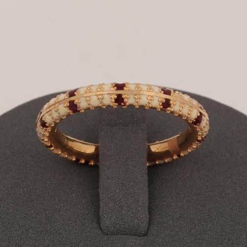 دبلة ذهب كلكتا ملونه (عيار 21)