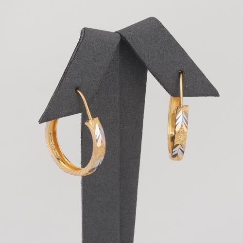 حلق ذهب دائري ملون ( عيار 21 )