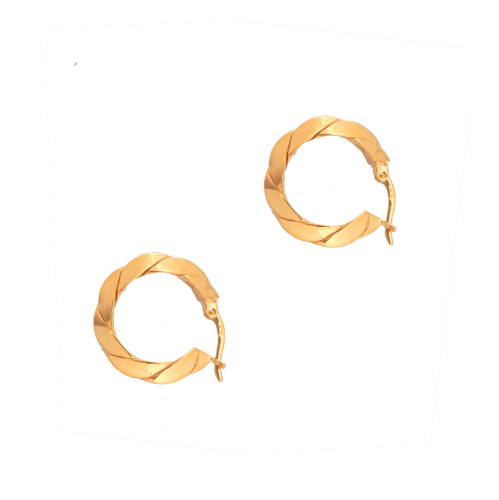 حلق ذهب دائري صغير عيار 21