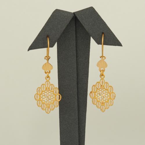 حلق ذهب منقوش ( عيار 21 )