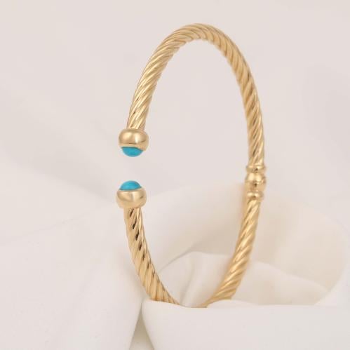 اسوارة ذهب مبرومة فيروزي ( عيار 18 )