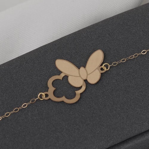 اسورة ذهب فراشة بوردة ( عيار 18 )