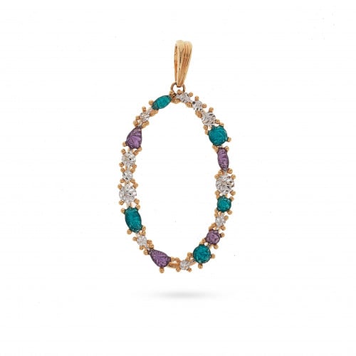 تعليقة ذهب بيضاوية (عيار 18)