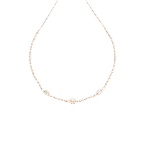 عقد ذهب بـ 3 فصوص زركون أصفر ( عيار 18 )