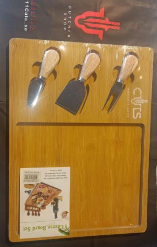 صغير طبق خشبى ايلافين كاتس مع سكين تقطيع