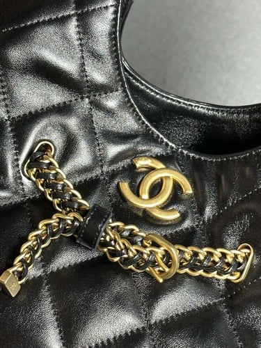 Chanel Black Quilted Leather Hobo Bag