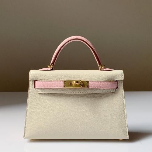 Hermès Kelly Mini II Handbag - Rose Sakura & Craie