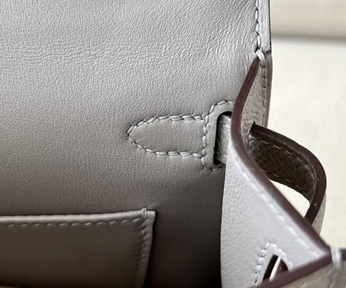 Hermès Kelly Mini II - Etoupe Epsom Leather with P...
