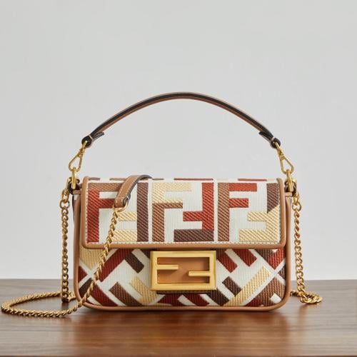 Fendi Canvas Mini Baguette Bag / حقيبة فندي ميني باغيت قماش