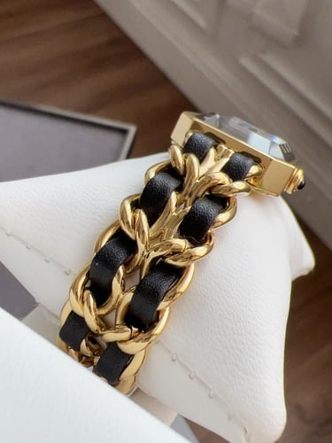 Chanel Premiere Mini Watch – Black Dial, Gold & Bl...