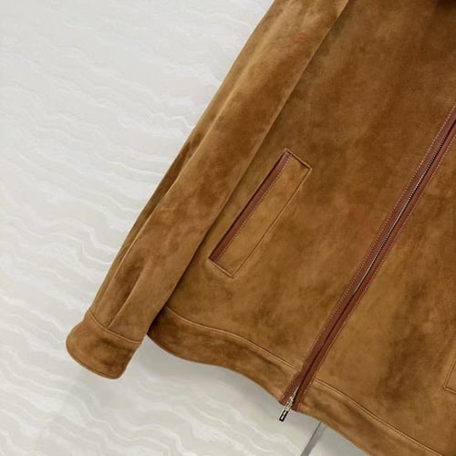 Miu Miu Suede Leather Zip-Up Jacket